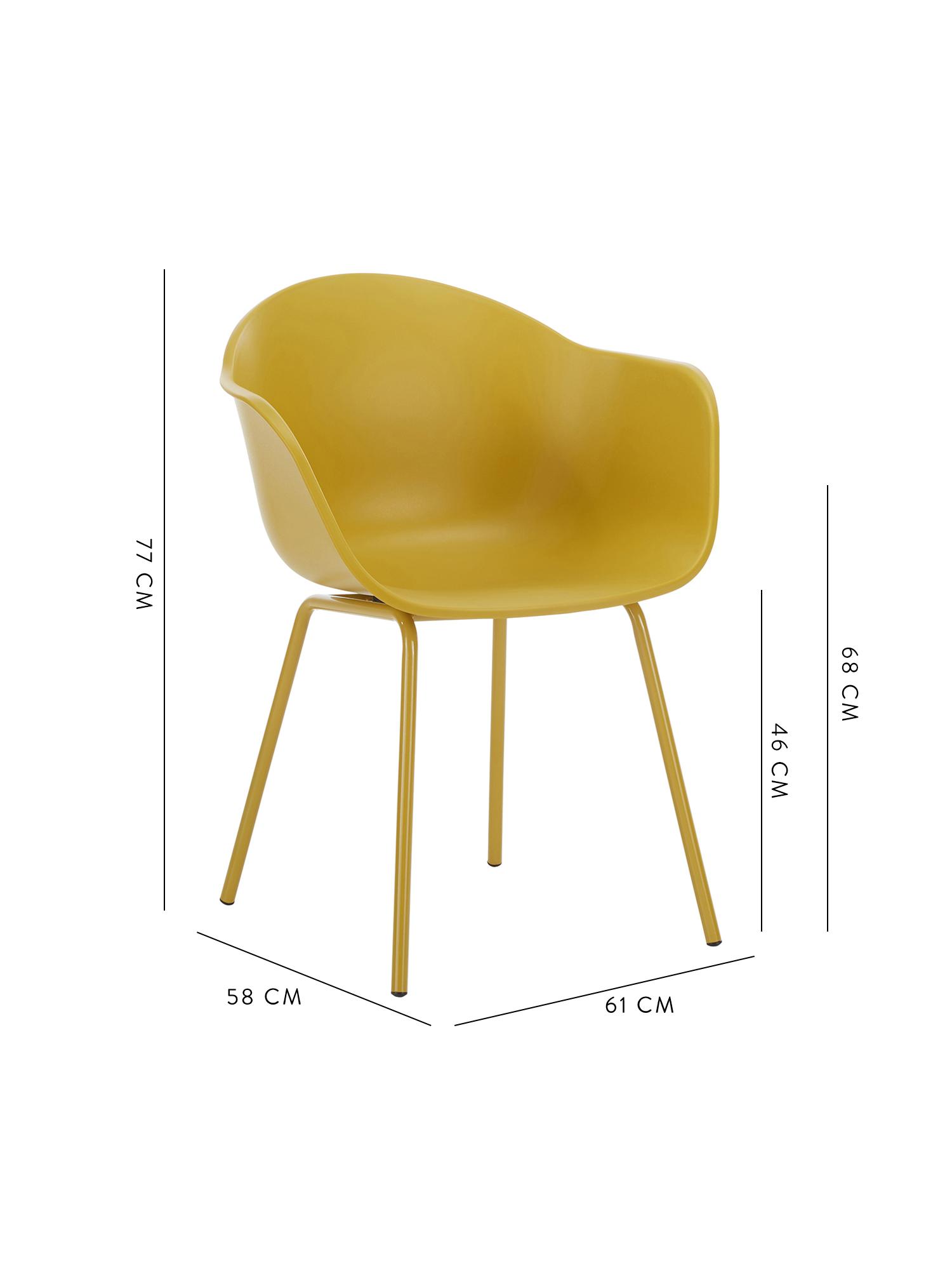 Chaise scandinave plastique Claire MOUTARDE