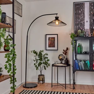 Lampadaire Brilliant FINGA noir, à 1 lampe