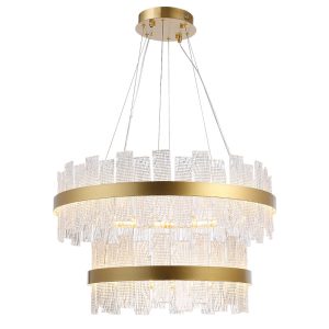 Lustre BELINDA LED 105W 3000K 9450LM Doré D70*H120cm