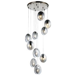 Lustre Island 10xE14 Gris D57*H300CM