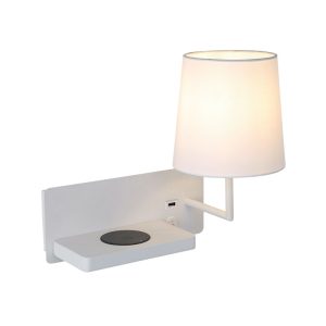 Applique Tyron 1xE14 USB+Char sansfil noir 32*22*28.5cm BIS