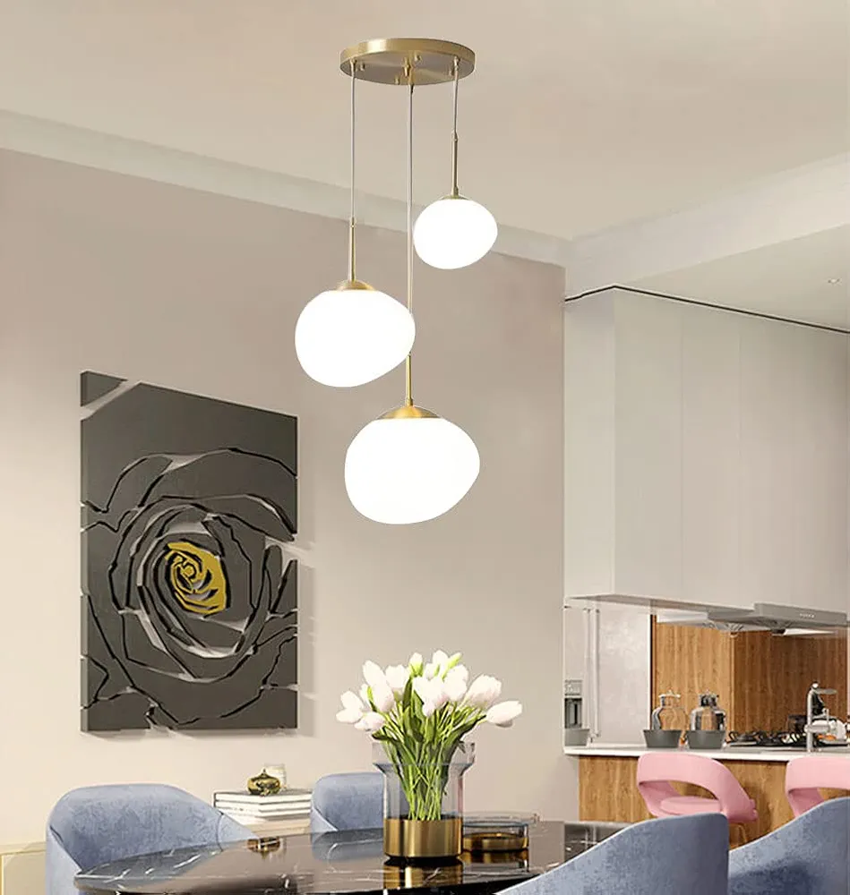 Suspension Design Boule Blanche Opale