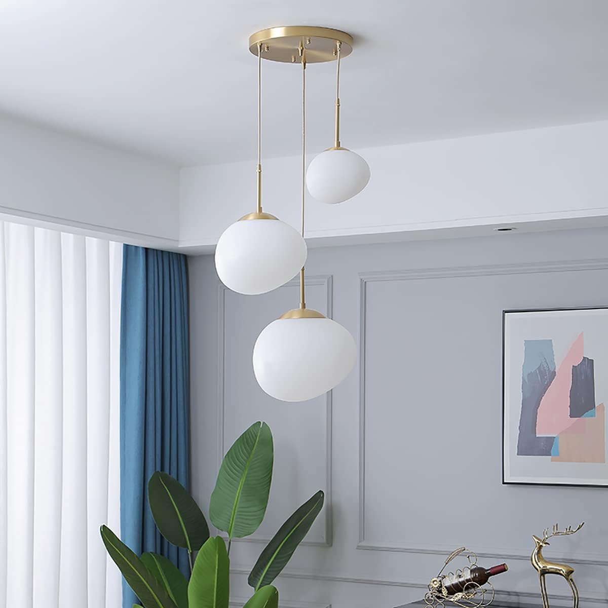 Suspension Design Boule Blanche Opale