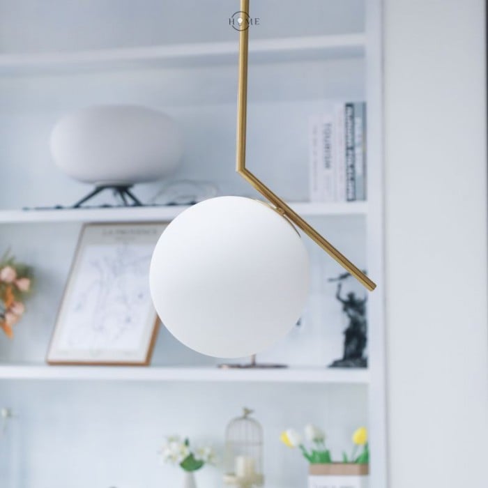 Ø200 mm / Suspension boule moderne dorée