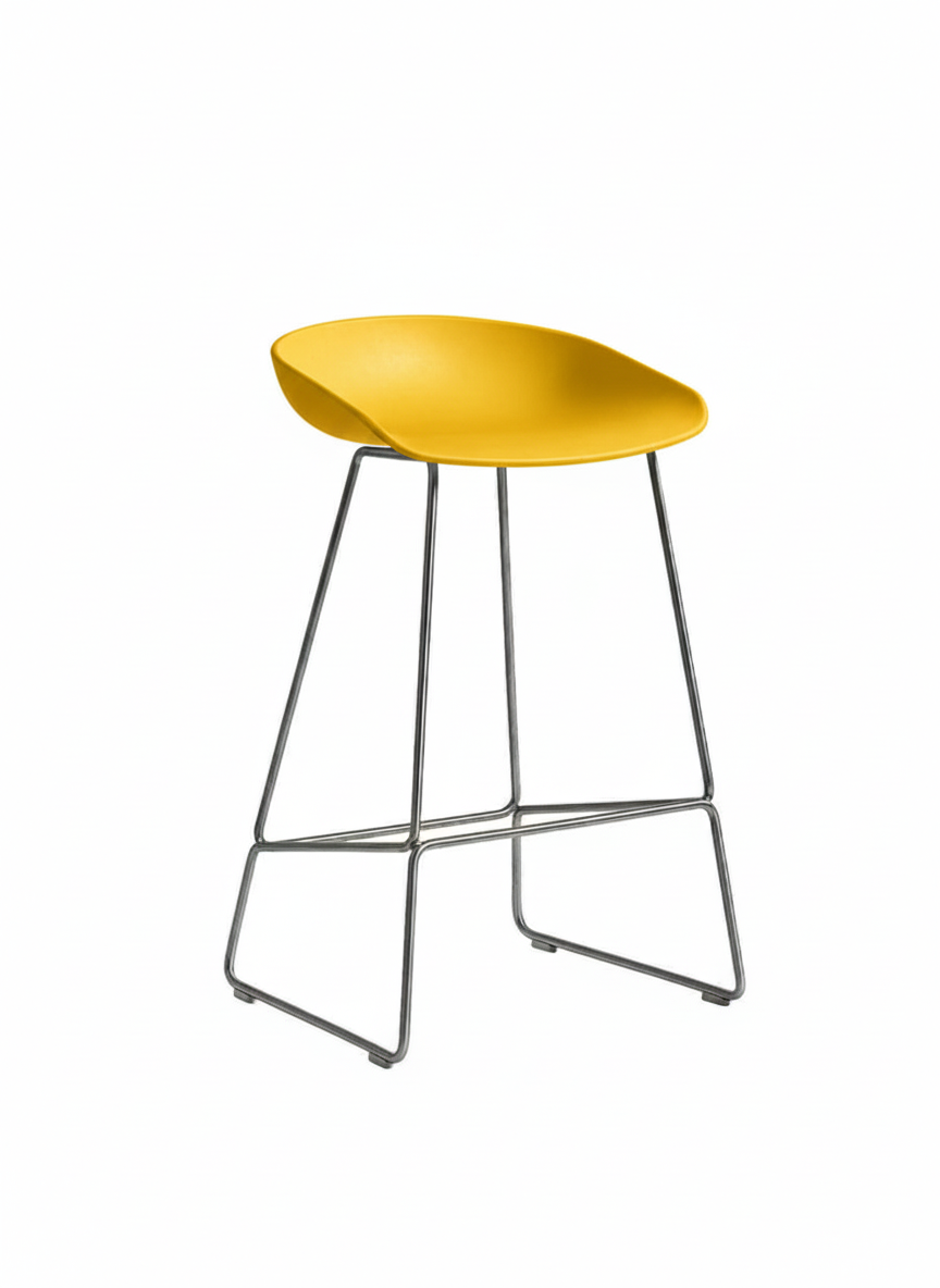 Tabouret Hay – Pieds Métal chromé & Assise en Polypropylène