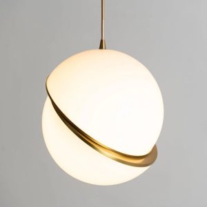 200 mm / Suspension Samira – Globe Acrylique Sculptural et Lumière Homogène