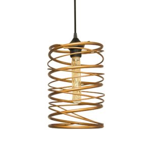 Suspension Cage Dorée – Design Sculptural et Éclairage Raffiné