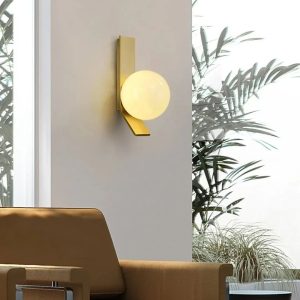 Applique murale moderne à un globe  DORé & NOIR