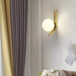 Applique murale moderne à un globe  DORé & NOIR