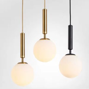 200 mm /Suspension Globe 200 mm – Élégance Minimaliste et Lumière Douce
