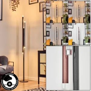 Lampadaire LED Cuivre, Noir, Argenté, 3 lumières