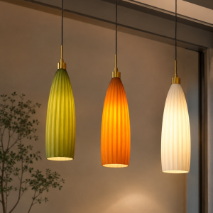 Suspension cylindrique rainurée au design élégant